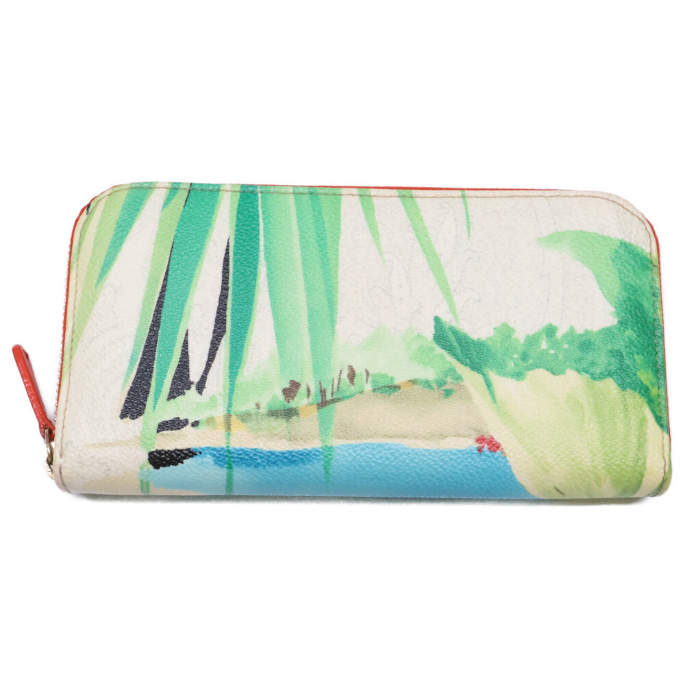 ETRO Tropical Design Round Zip Long Wallet (with coin purse) Multicolor Women's